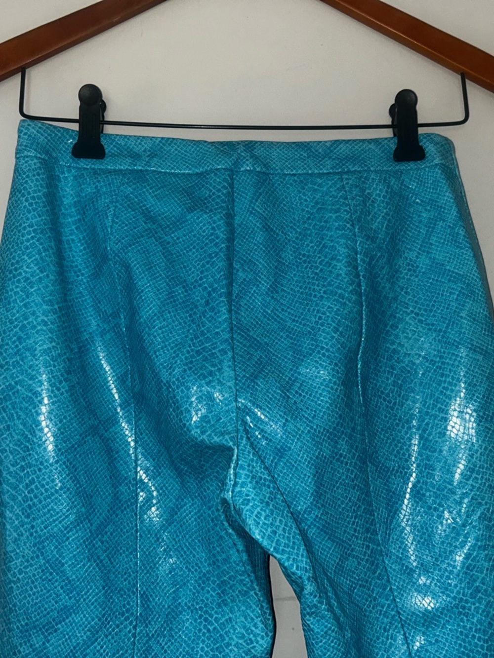 BCBG Turquoise Snakeskin-Texture Pants